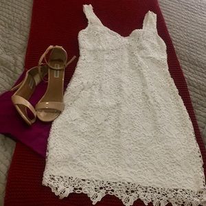 Summer loving!  Delicate lace white dress.